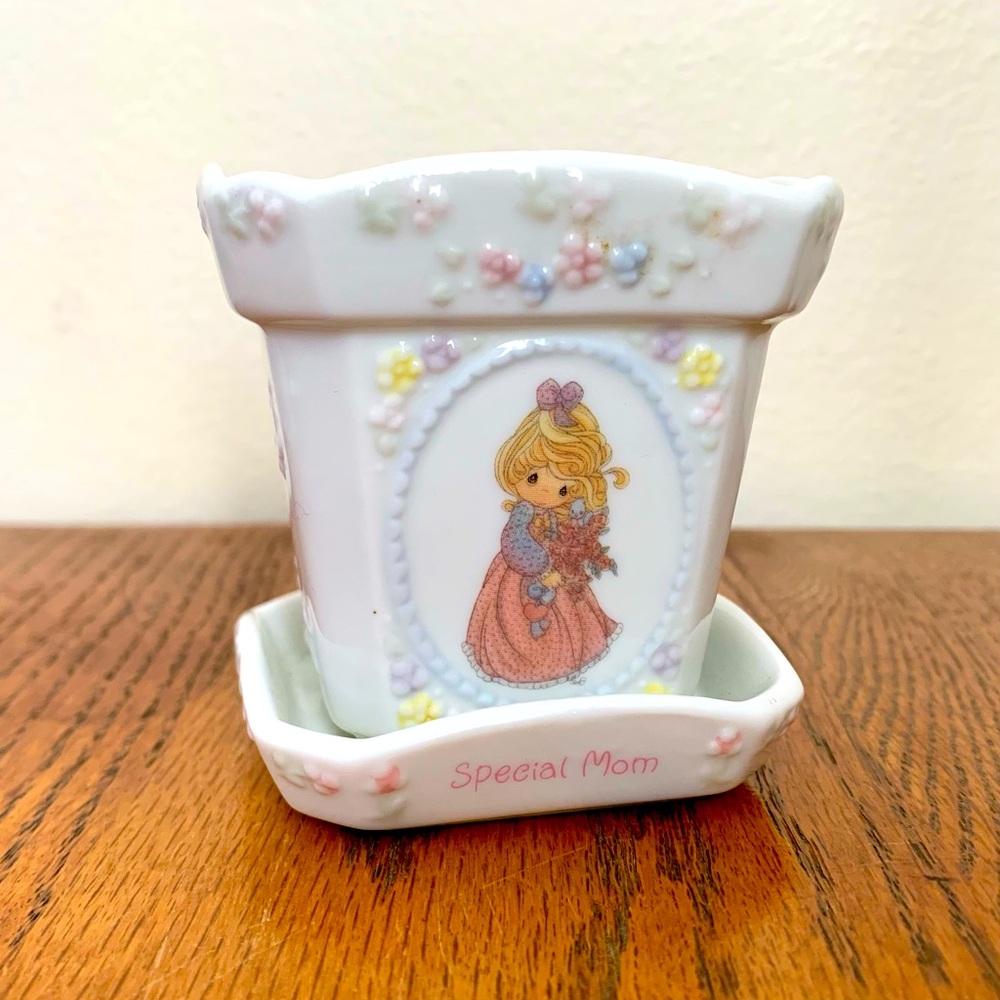 Precious Moments—Vintage Special Mom Mini Planter Trinket Dish (Enesco, 1994)